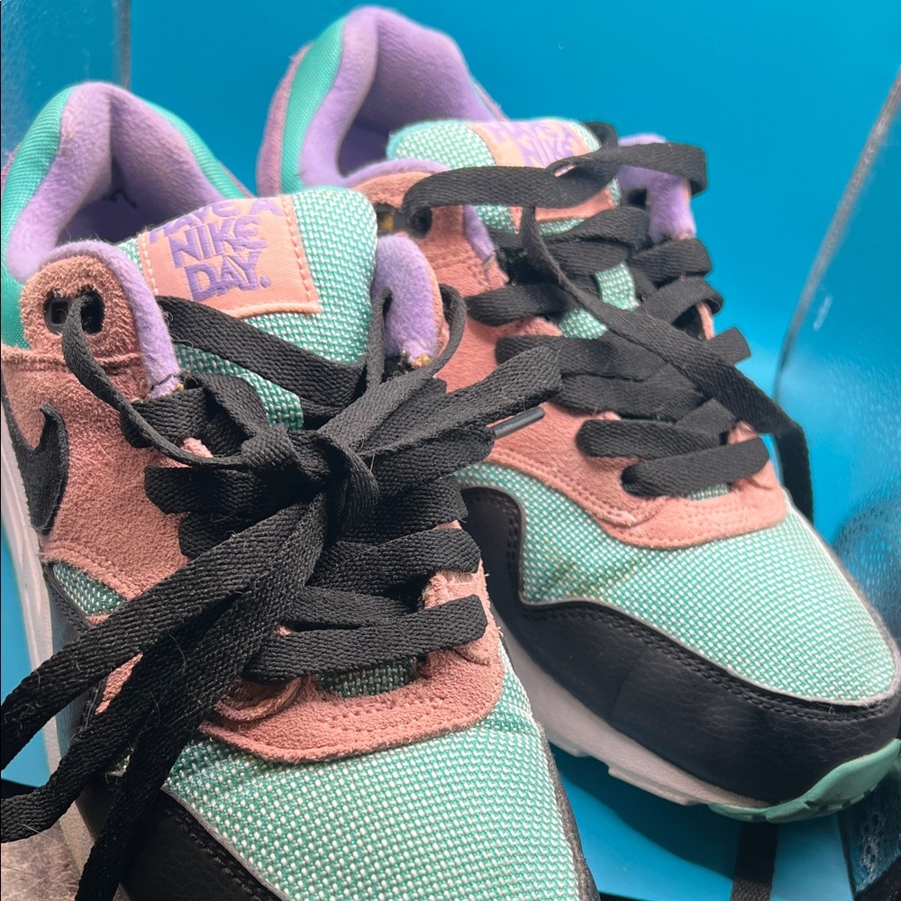 Nike Air Max 1 Have a Nike DayPastel Mesh &Suede in Mint, Pink, Lavender & Black - Picture 3 of 4